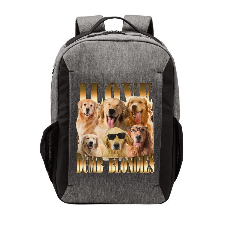 Outfit I Love Dumb Blondes Funny Meme Dog Lover Vector Backpack