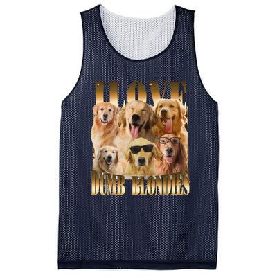 Outfit I Love Dumb Blondes Funny Meme Dog Lover Mesh Reversible Basketball Jersey Tank