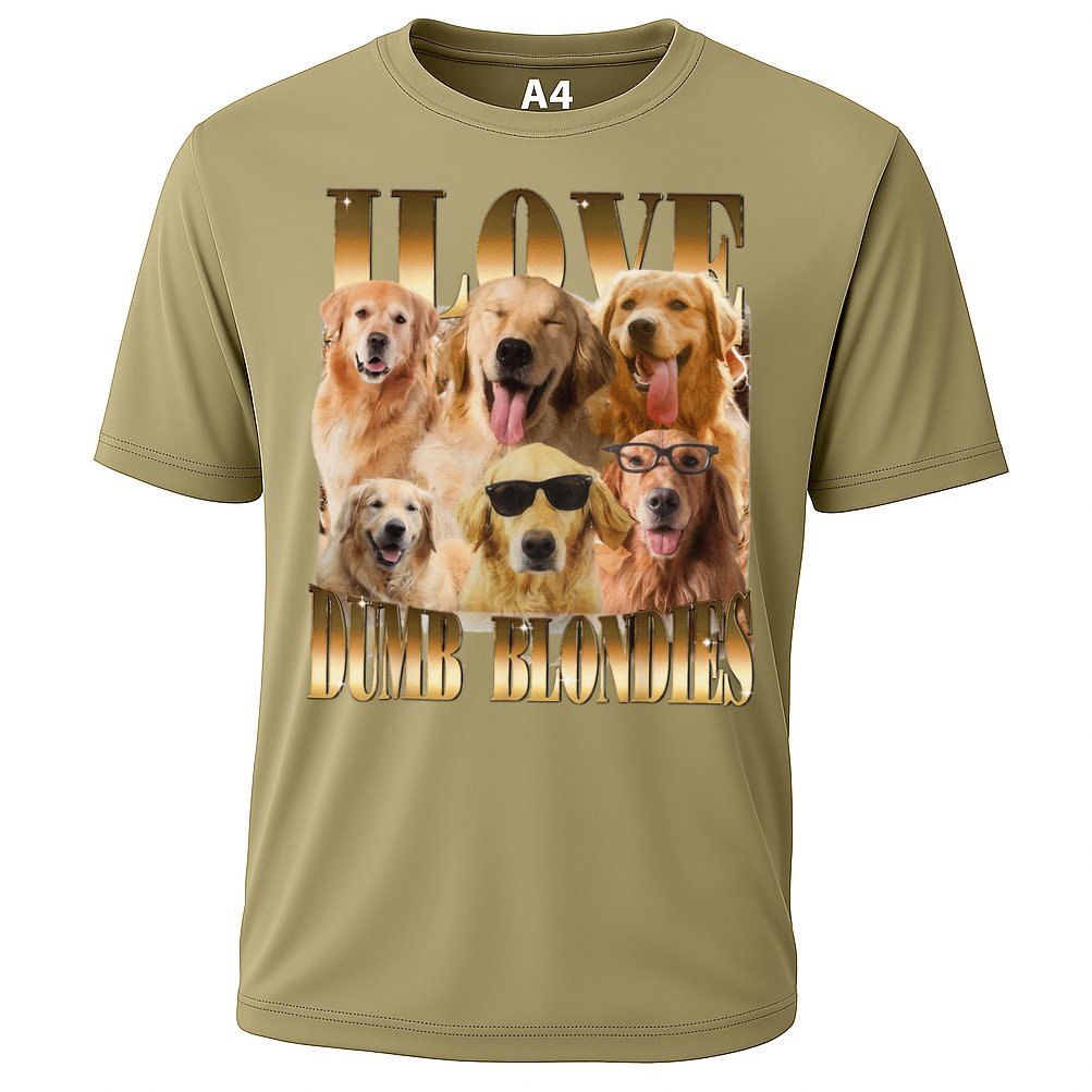 Outfit I Love Dumb Blondes Funny Meme Dog Lover Cooling Performance Crew T-Shirt