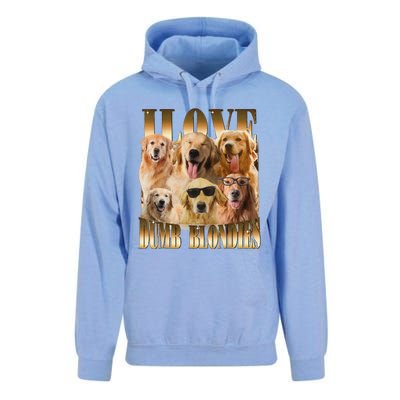 Outfit I Love Dumb Blondes Funny Meme Dog Lover Unisex Surf Hoodie