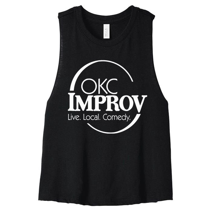 Okc Improv Live Local Comedy Women's Racerback Cropped Tank