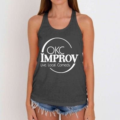 Okc Improv Live Local Comedy Women's Knotted Racerback Tank