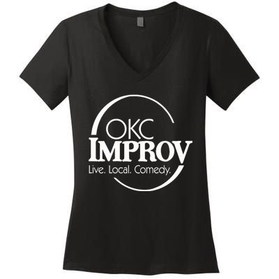 Okc Improv Live Local Comedy Women's V-Neck T-Shirt