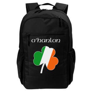 OHanlon Irish Last Name Gift Ireland Flag Shamrock Surname Daily Commute Backpack