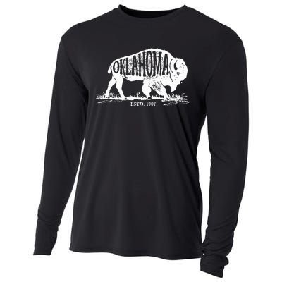 Oklahoma I Love State Arrow Bison Buffalo Cooling Performance Long Sleeve Crew