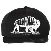 Oklahoma I Love State Arrow Bison Buffalo Wool Snapback Cap