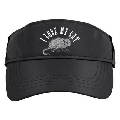 Opossum I Love My Cat Funny Opossum Adult Drive Performance Visor