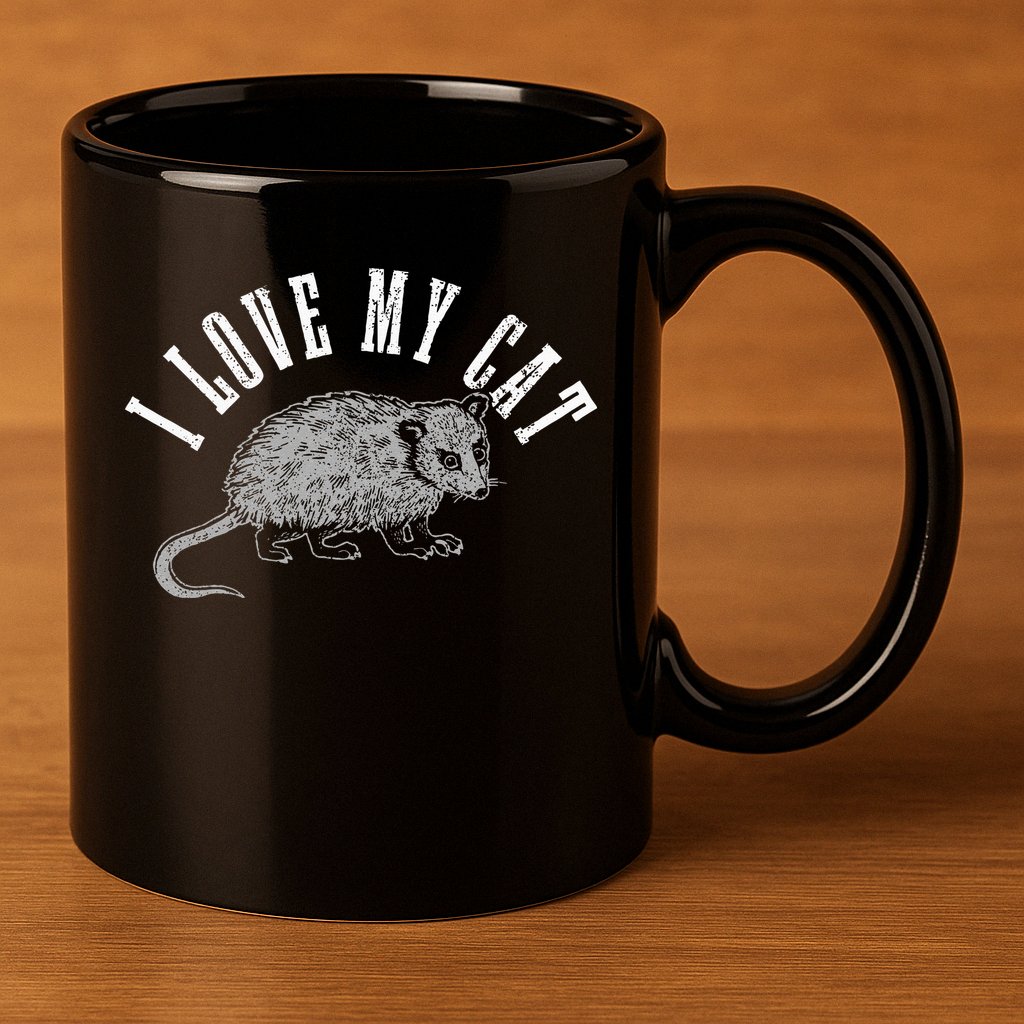 Opossum I Love My Cat Funny Opossum 11oz C Handle Ceramic Mug