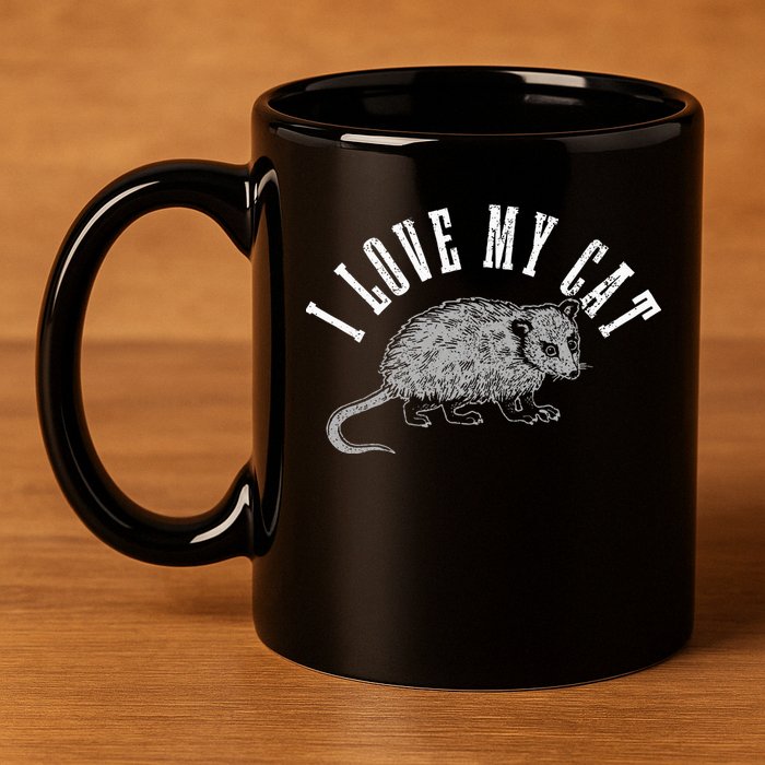 Opossum I Love My Cat Funny Opossum 11oz C Handle Ceramic Mug