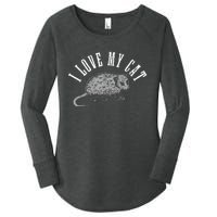 Opossum I Love My Cat Funny Opossum Women's Perfect Tri Tunic Long Sleeve Shirt