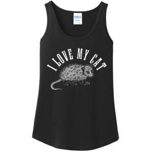 Opossum I Love My Cat Funny Opossum Ladies Essential Tank