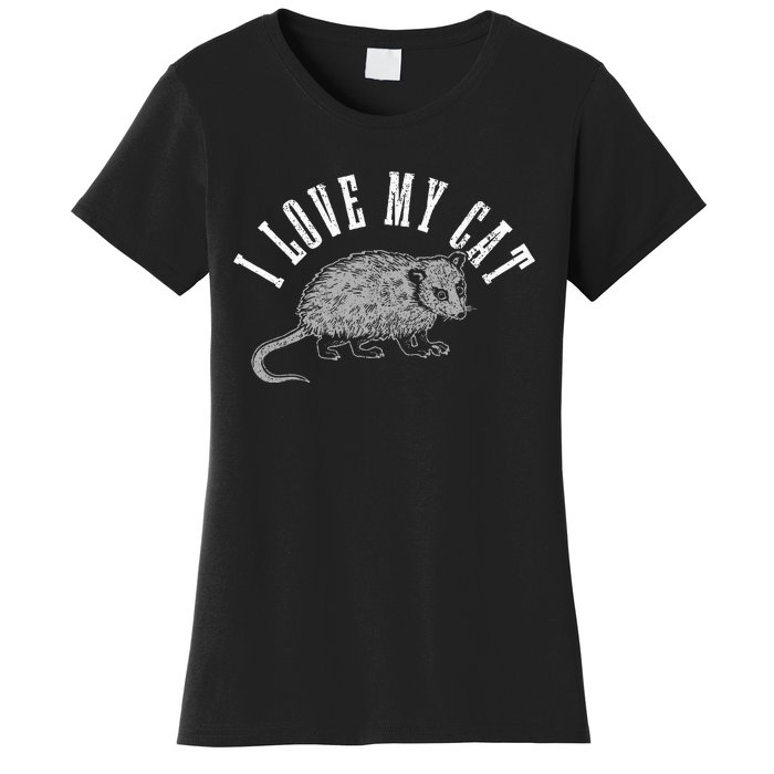 Opossum I Love My Cat Funny Opossum Women's T-Shirt