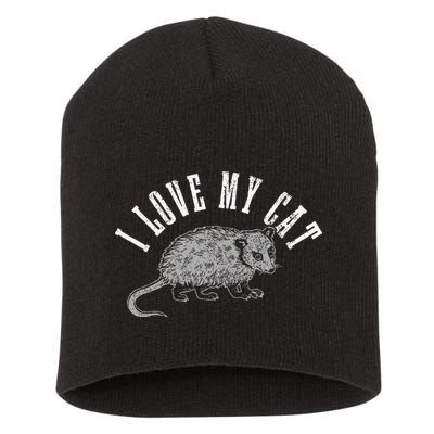 Opossum I Love My Cat Funny Opossum Short Acrylic Beanie
