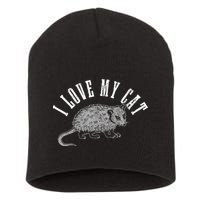 Opossum I Love My Cat Funny Opossum Short Acrylic Beanie