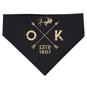 Oklahoma I Love State Arrow Bison Buffalo USA-Made Doggie Bandana