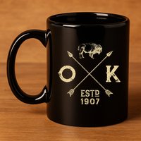 Oklahoma I Love State Arrow Bison Buffalo 11oz C Handle Ceramic Mug