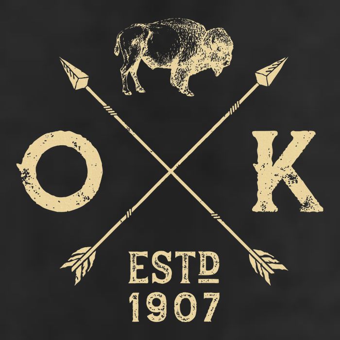 Oklahoma I Love State Arrow Bison Buffalo 11oz C Handle Ceramic Mug