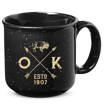 Oklahoma I Love State Arrow Bison Buffalo 15oz Campfire Ceramic Mug
