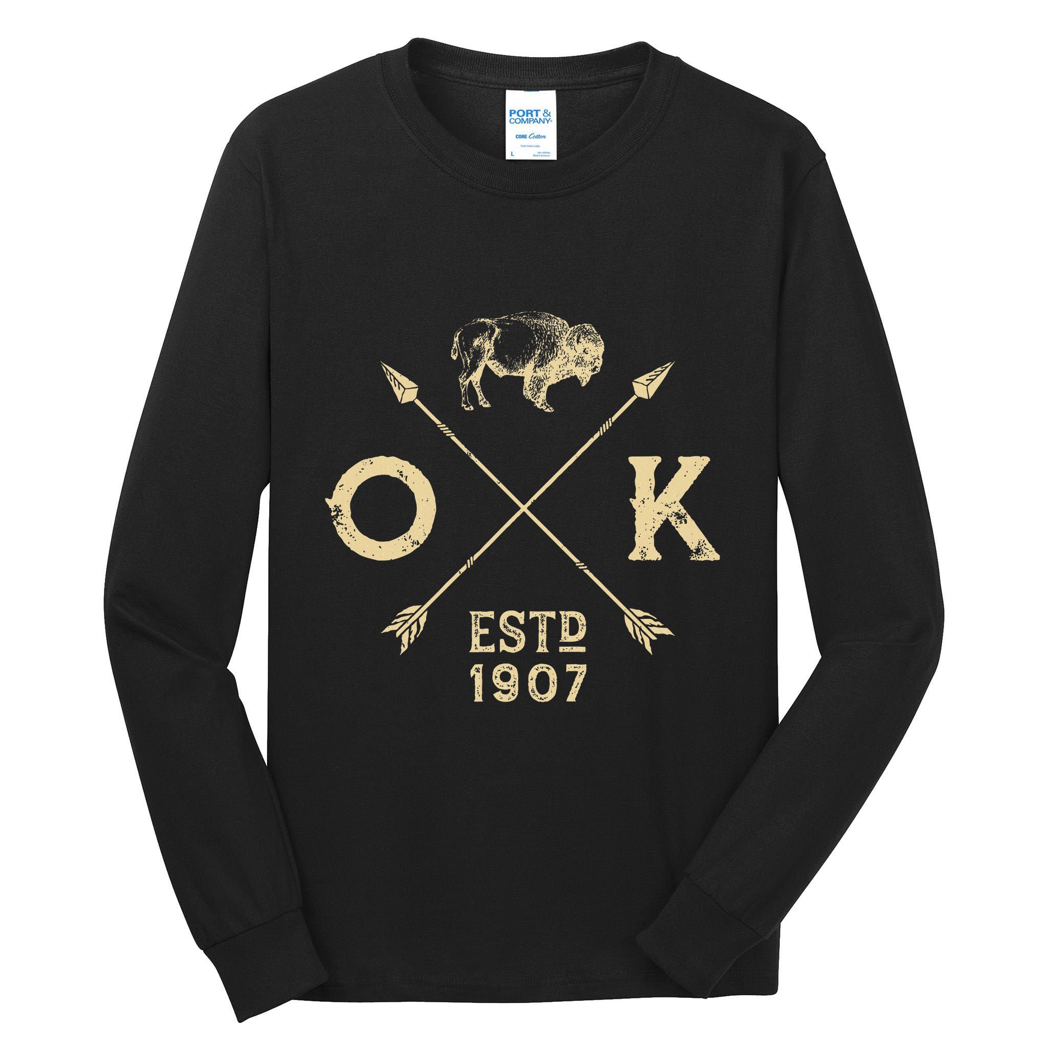 Oklahoma I Love State Arrow Bison Buffalo Tall Long Sleeve T-Shirt