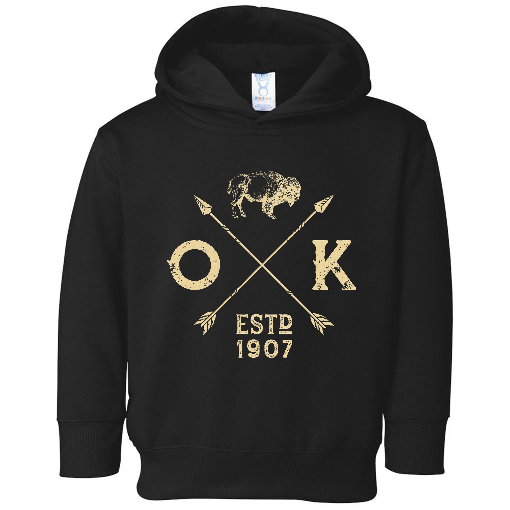 Oklahoma I Love State Arrow Bison Buffalo Toddler Hoodie