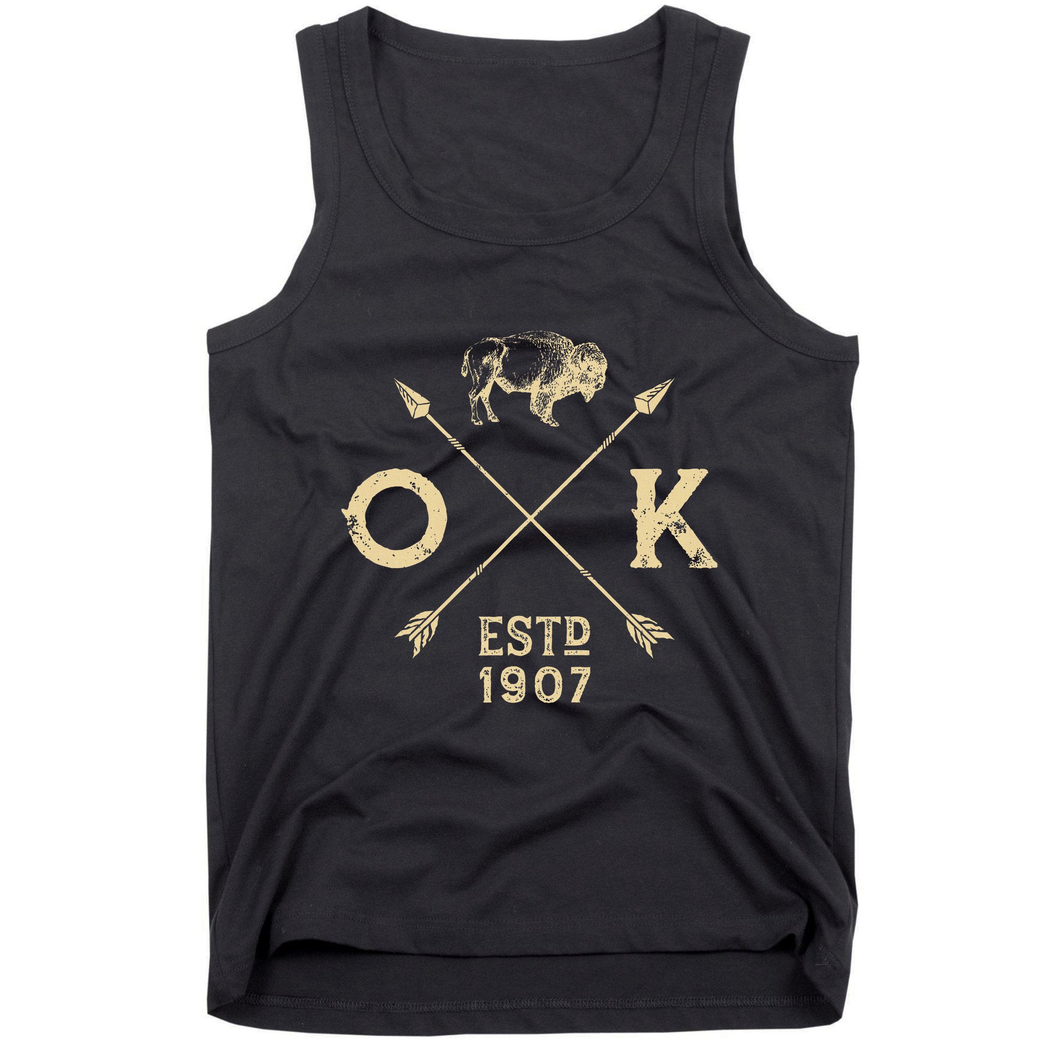 Oklahoma I Love State Arrow Bison Buffalo Tank Top