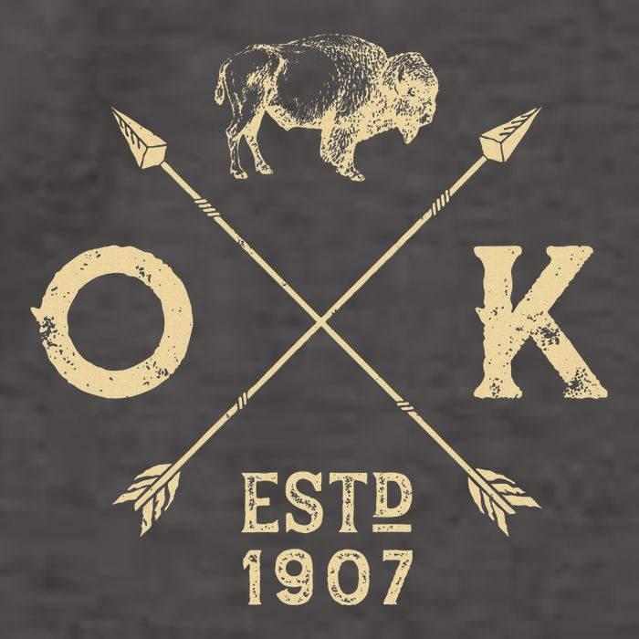Oklahoma I Love State Arrow Bison Buffalo Vector Backpack