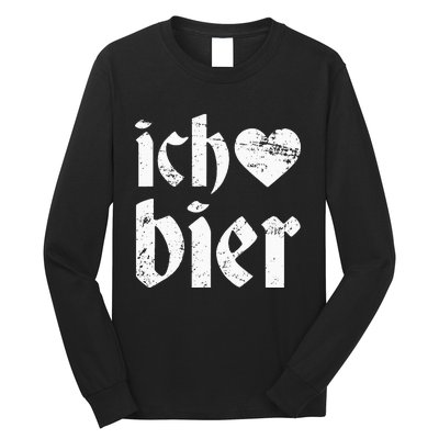 Oktoberfest I Love Beer Ich Heart Bier German Drinking Long Sleeve Shirt