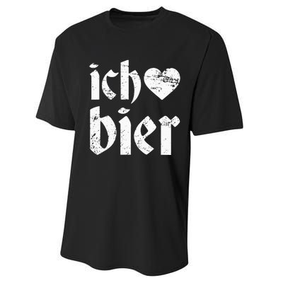 Oktoberfest I Love Beer Ich Heart Bier German Drinking Performance Sprint T-Shirt