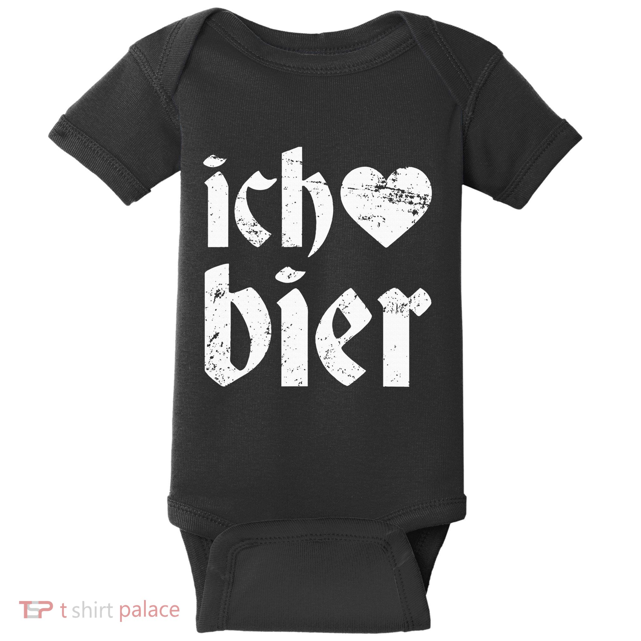 Oktoberfest I Love Beer Ich Heart Bier German Drinking Baby Bodysuit