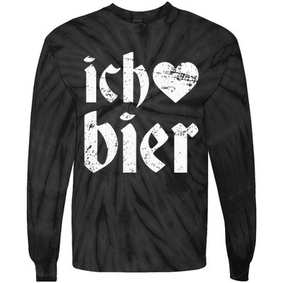 Oktoberfest I Love Beer Ich Heart Bier German Drinking Tie-Dye Long Sleeve Shirt