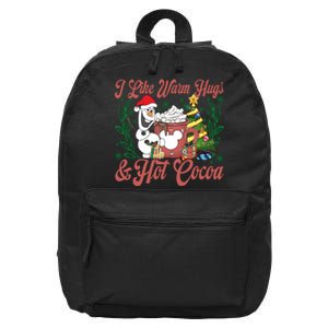 Olaf I Like Warm Hugs And Hot Cocoa Olaf Christmas 16 in Basic Backpack