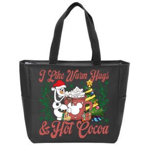 Olaf I Like Warm Hugs And Hot Cocoa Olaf Christmas Zip Tote Bag