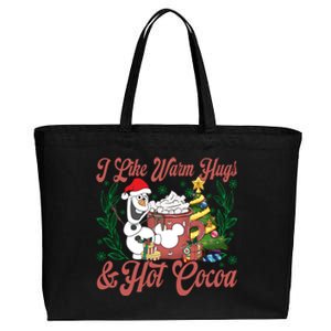 Olaf I Like Warm Hugs And Hot Cocoa Olaf Christmas Cotton Canvas Jumbo Tote