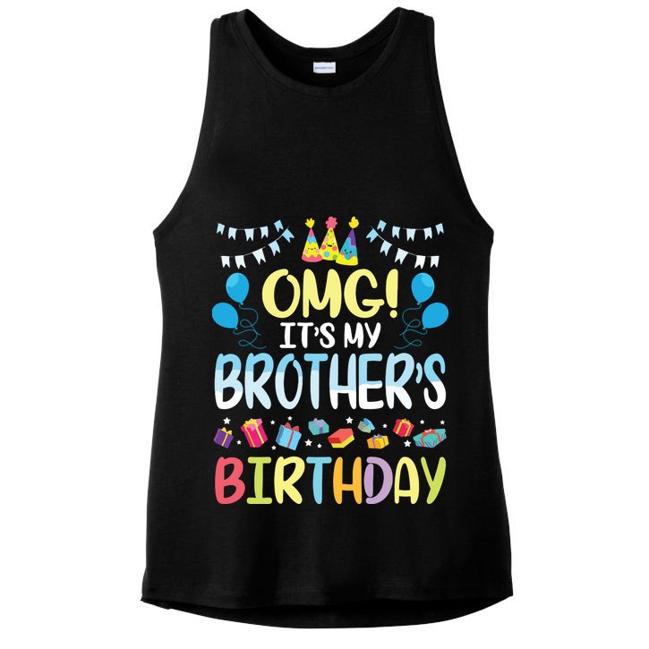 OMG Its My Brothers Birthday Happy To Me You Sister Cousin Ladies PosiCharge Tri-Blend Wicking Tank