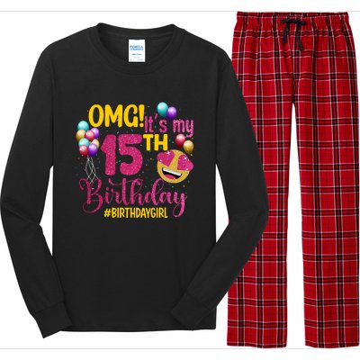 OMG Its My 15th Birthday Girl 15 Years Old Birthday Party Long Sleeve Pajama Set