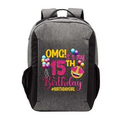 OMG Its My 15th Birthday Girl 15 Years Old Birthday Party Vector Backpack