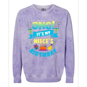 Omg ItS My Niece Birthday Colorblast Crewneck Sweatshirt