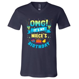 Omg ItS My Niece Birthday V-Neck T-Shirt