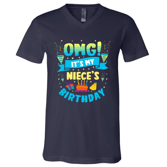 Omg ItS My Niece Birthday V-Neck T-Shirt