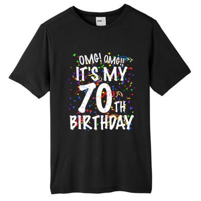 Omg Its My 70th Birthday 70 Year Old Happy Birthday Tall Fusion ChromaSoft Performance T-Shirt