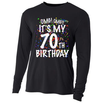 Omg Its My 70th Birthday 70 Year Old Happy Birthday Cooling Performance Long Sleeve Crew