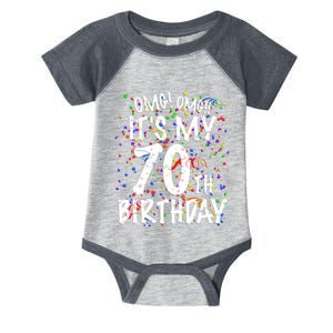 Omg Its My 70th Birthday 70 Year Old Happy Birthday Infant Baby Jersey Bodysuit