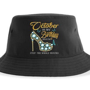 October Is My Birthday The Whole Month October Diamond Gifts Sustainable Bucket Hat