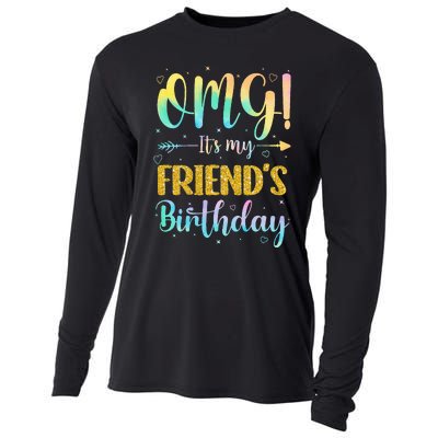 OMG It's My Friend's Birthday Happy To Me You Sister Cousin Cooling Performance Long Sleeve Crew