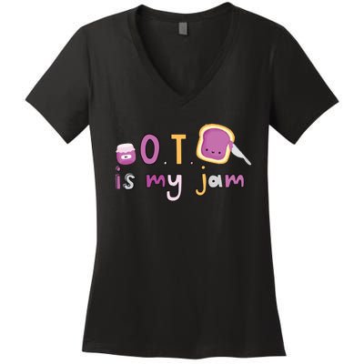 Ot Is My Jam Ot Occupational Therapy Women's V-Neck T-Shirt