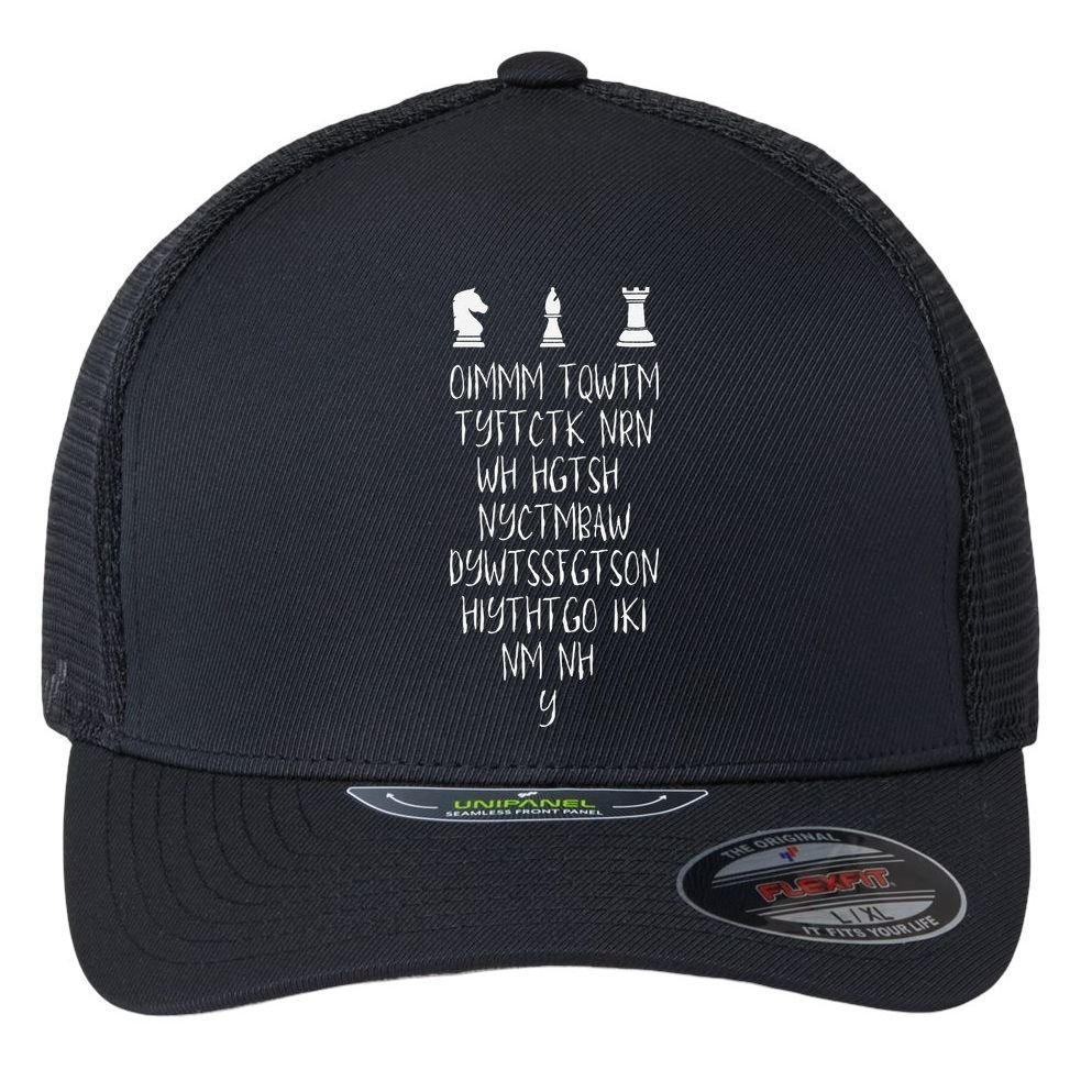 Once I Make My Move Acronym Wizard Chess Funny Gift Flexfit Unipanel Trucker Cap