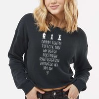 Once I Make My Move Acronym Wizard Chess Funny Gift Cropped Pullover Crew