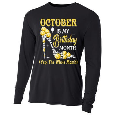 October Is My Birthday Month Yep The Whole Month shoes Gifts Cooling Performance Long Sleeve Crew