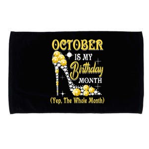 October Is My Birthday Month Yep The Whole Month shoes Gifts Microfiber Hand Towel