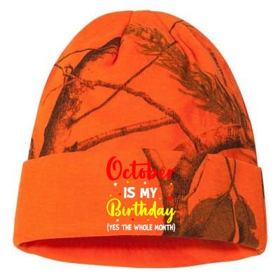 October Is My Birthday The Whole Month October Birthday Kati Licensed 12" Camo Beanie